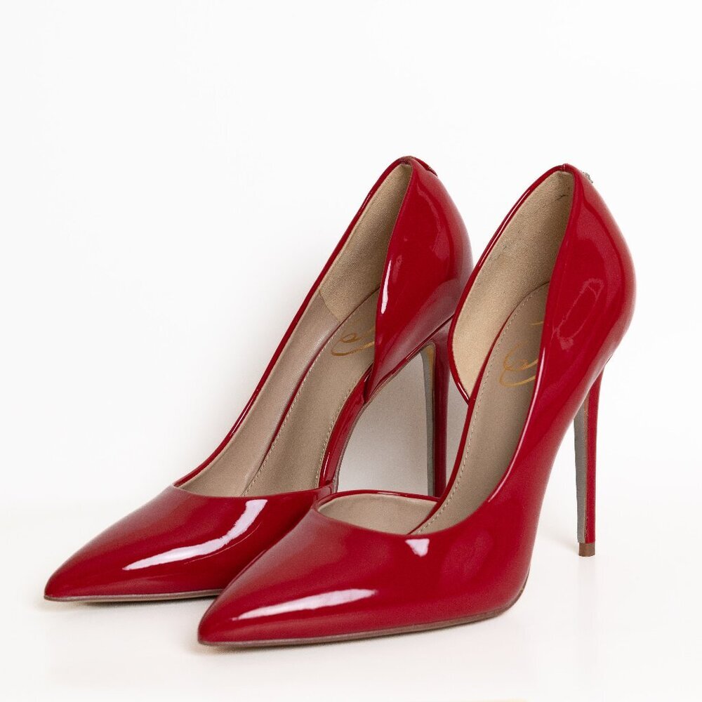 NEW Sam Edelman Delores Ruby Red Pointed Toe Stiletto Heel Slip Pumps
